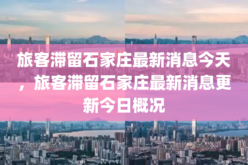 旅客滞留石家庄最新消息今天,旅客滞留石家庄最新消息更新今日概况